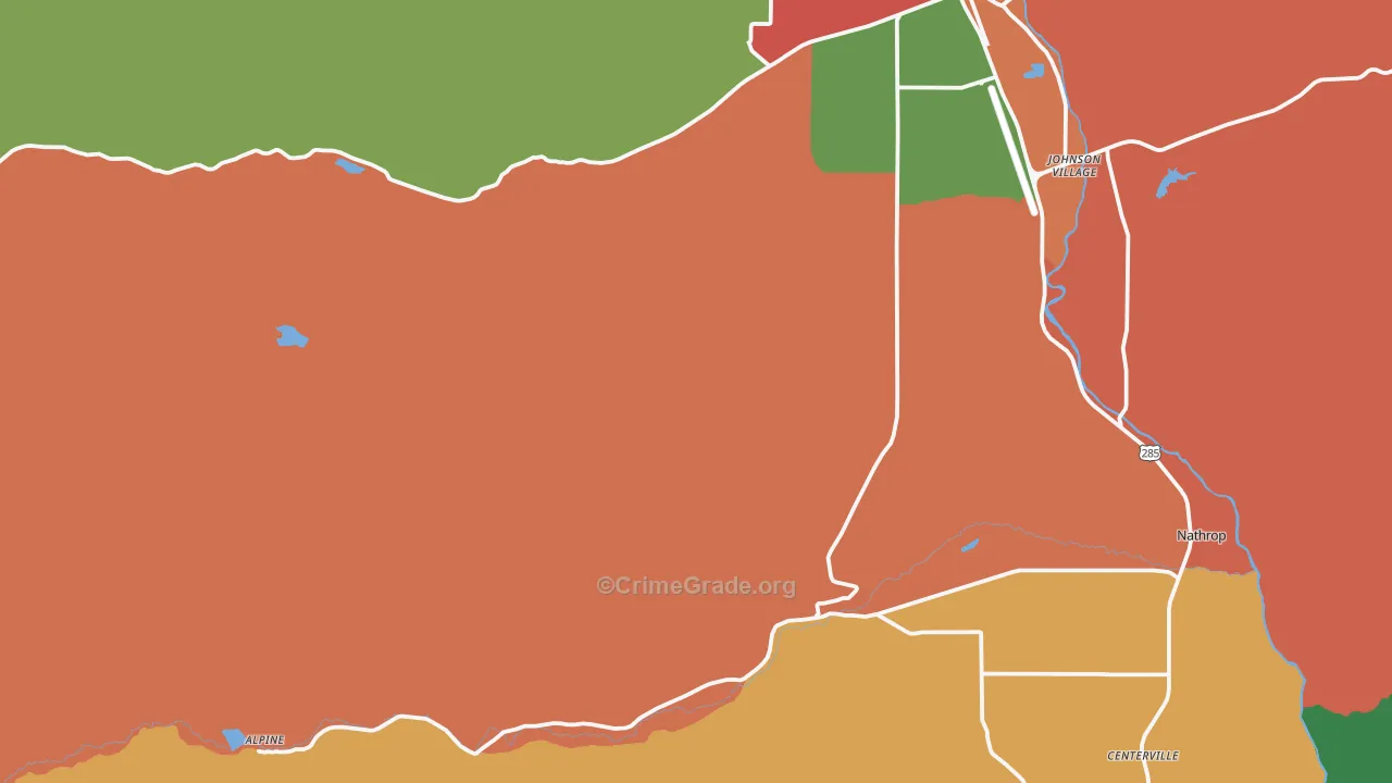 Nathrop, CO Map of Theft Rates