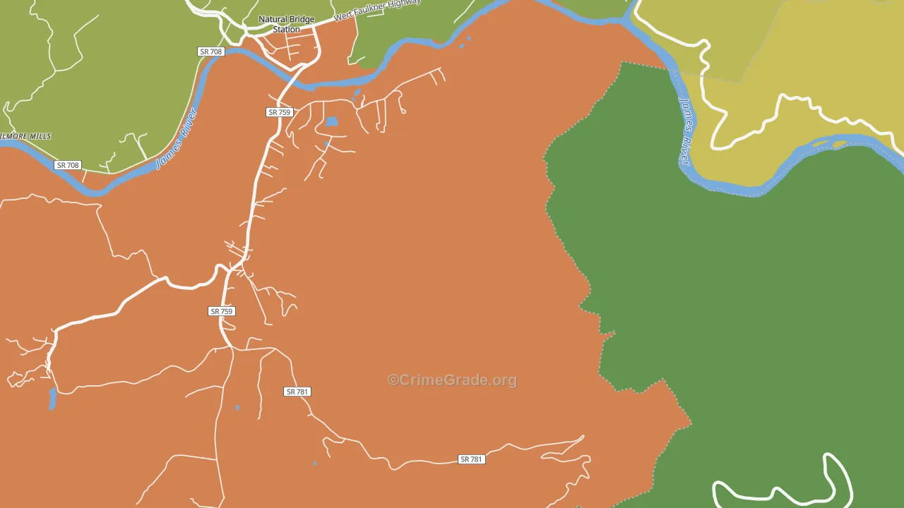 Naturl Br Sta, VA Map of Theft Rates