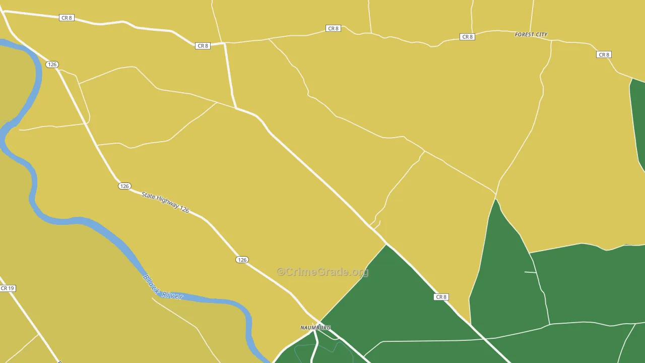 Naumburg, NY Map of Theft Rates