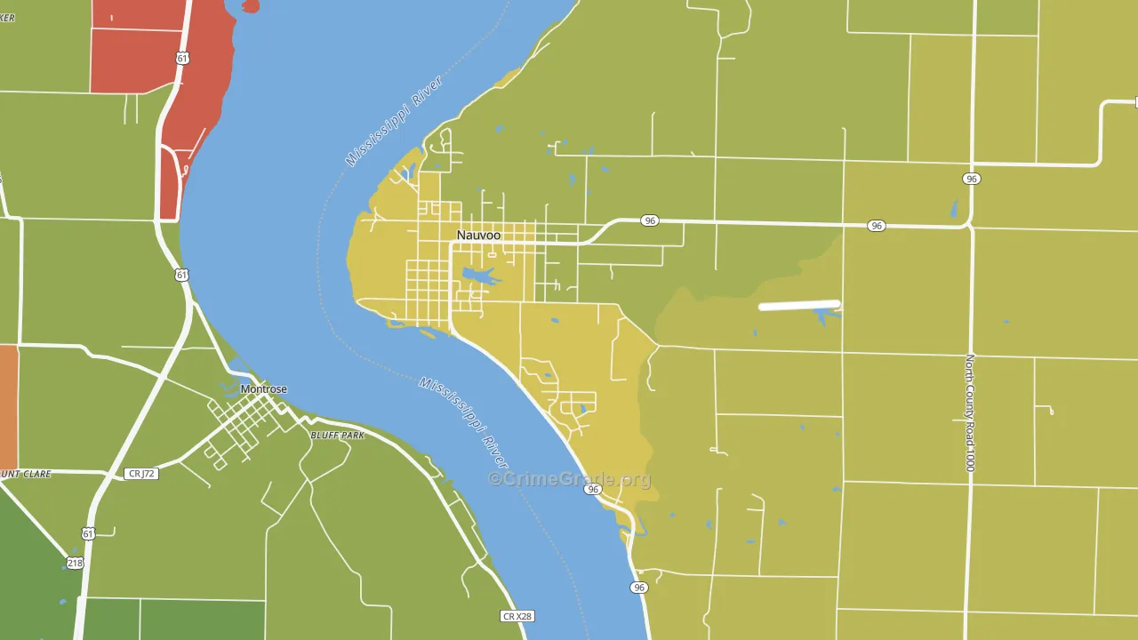 Nauvoo, IL Map of Theft Rates