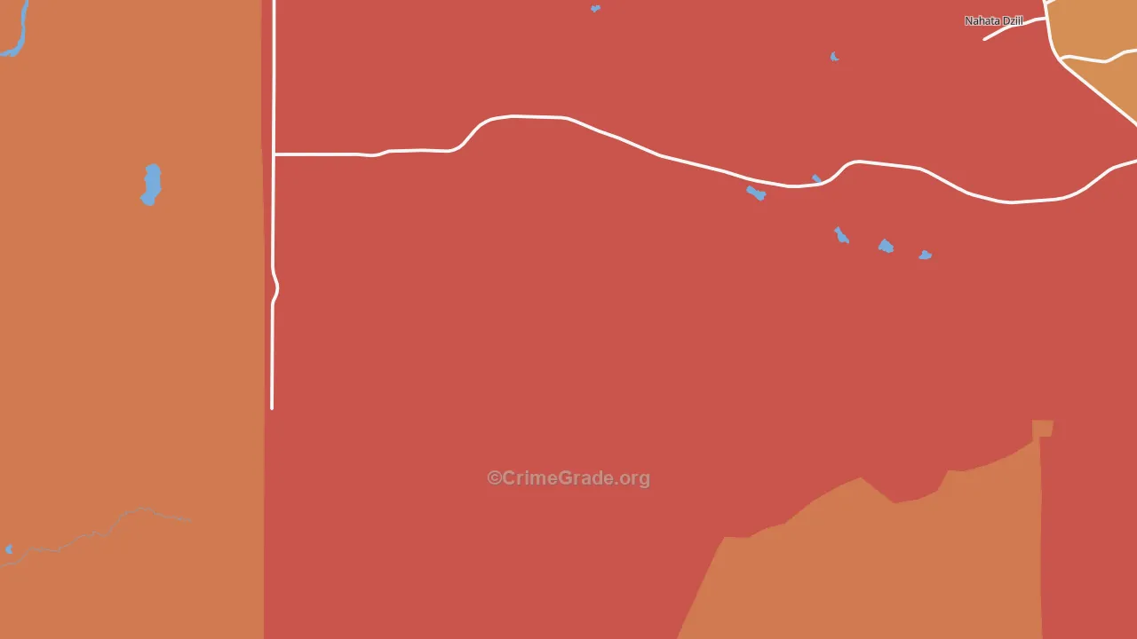 Navajo, AZ Map of Theft Rates