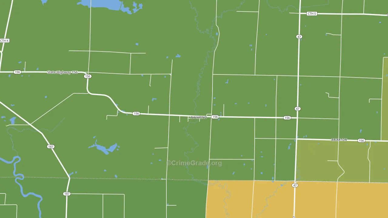 Navarino, WI Map of Theft Rates
