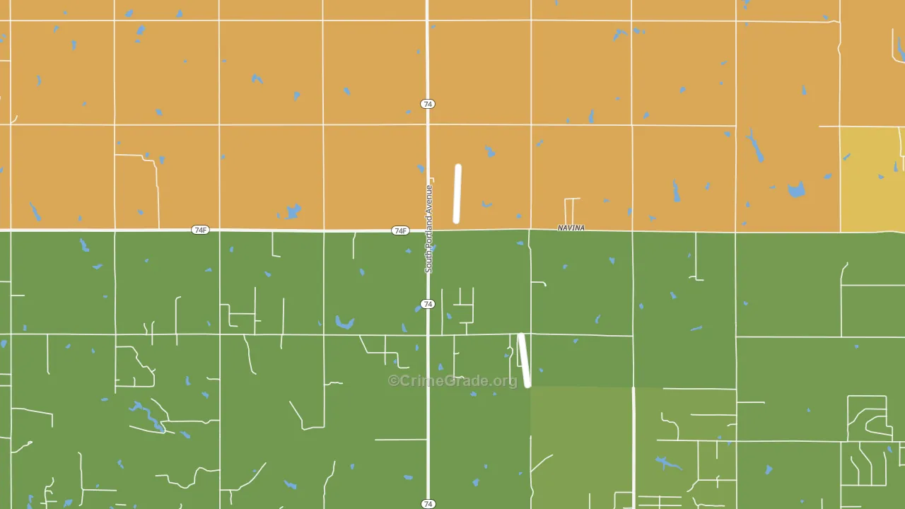 Navina, OK Map of Theft Rates