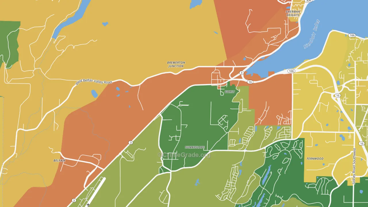 Navy Yard City, WA Map of Theft Rates