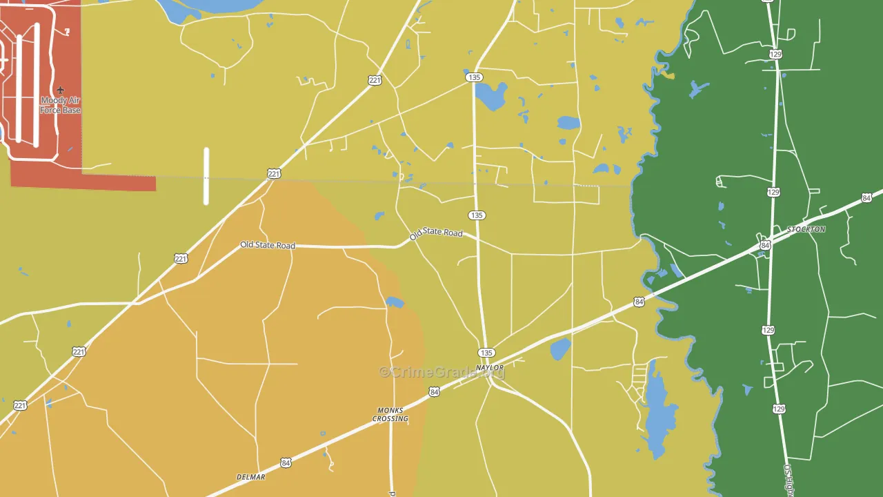 Naylor, GA Map of Theft Rates