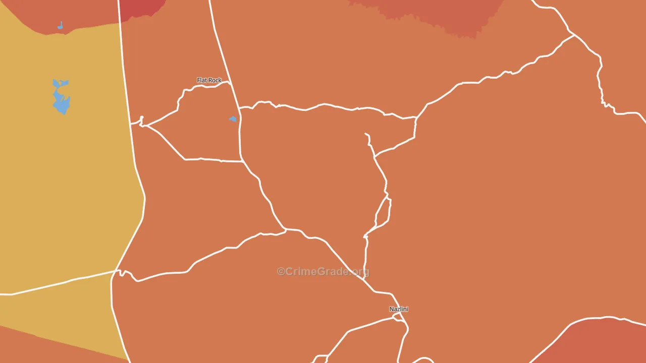 Nazlini, AZ Map of Theft Rates