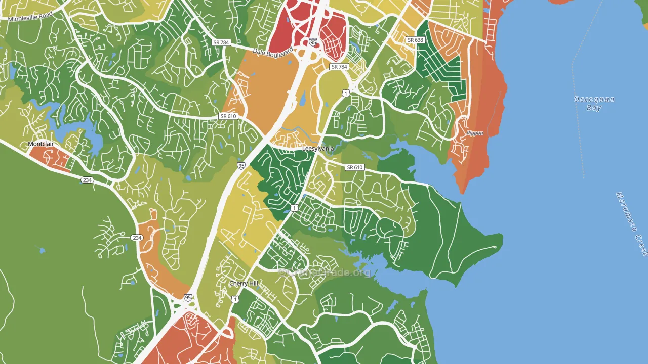 Neabsco, VA Map of Theft Rates