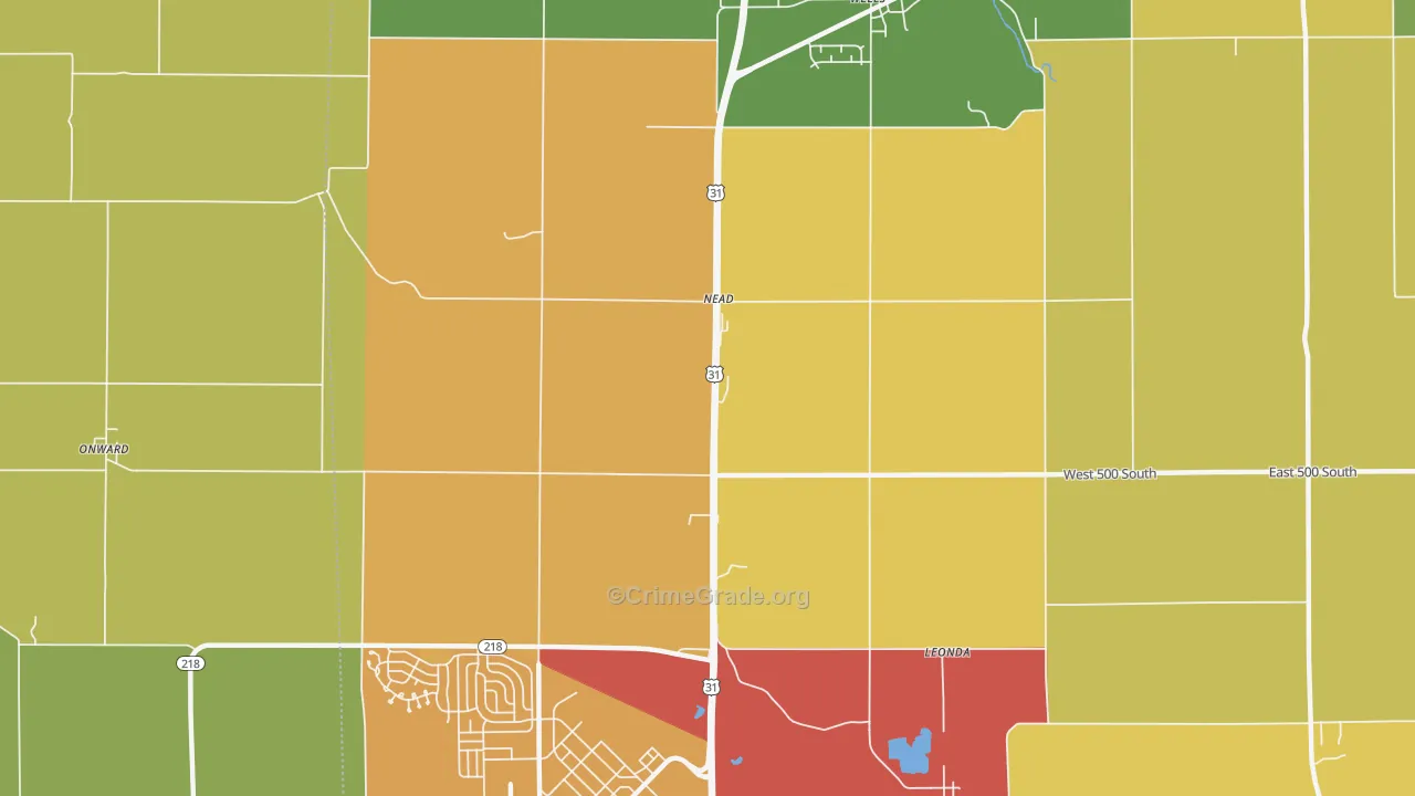 Nead, IN Map of Theft Rates