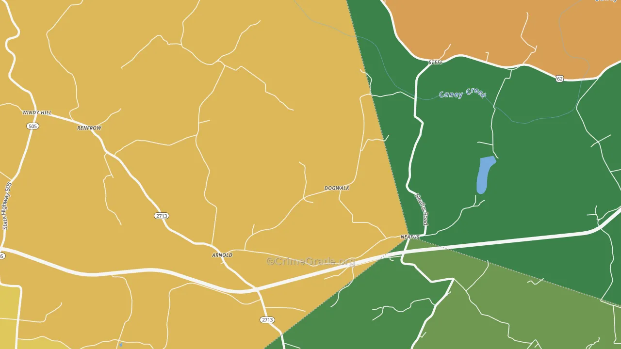 Neafus, KY Map of Theft Rates
