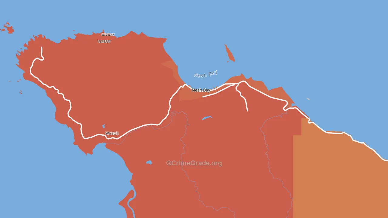 Neah Bay, WA Map of Theft Rates