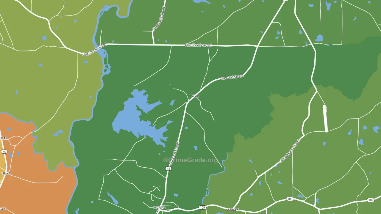 Neal, GA Map of Theft Rates