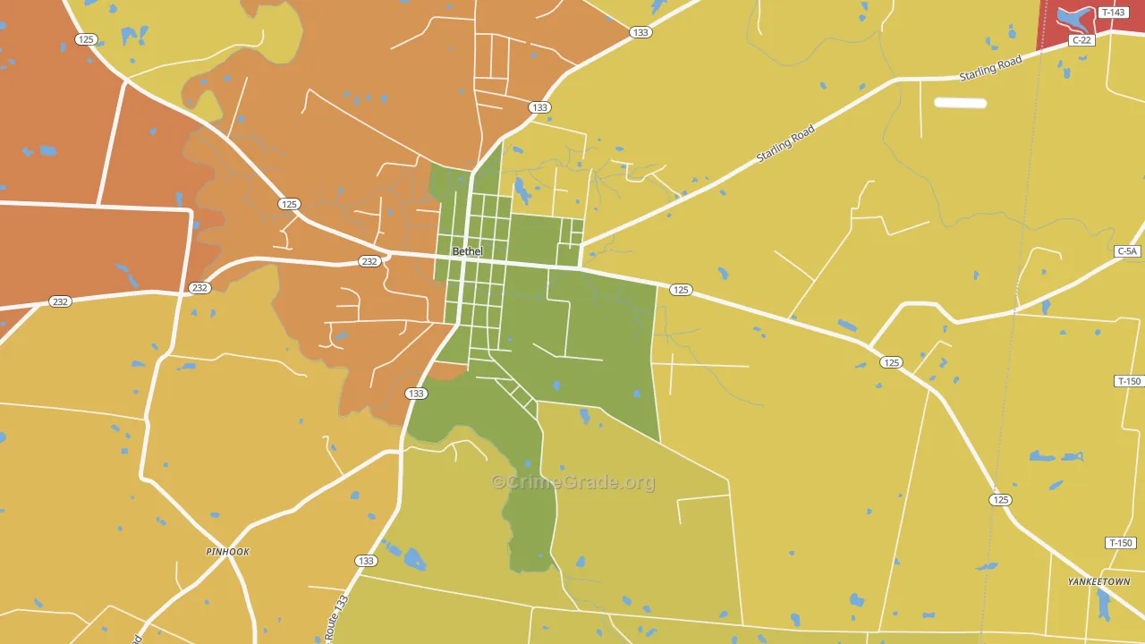 Neals Corner, OH Map of Theft Rates