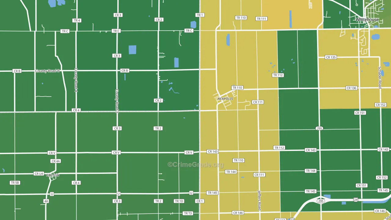 Neapolis, OH Map of Theft Rates