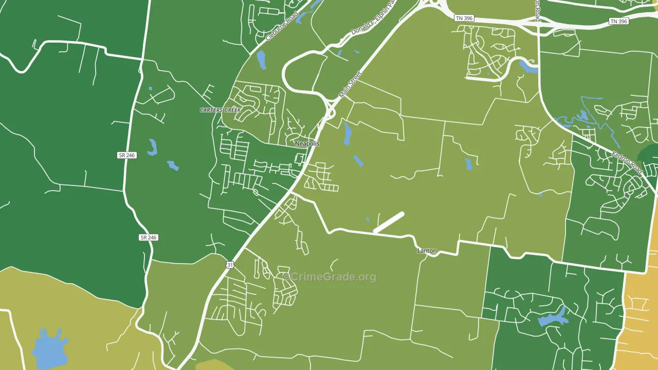Neapolis, TN Map of Theft Rates