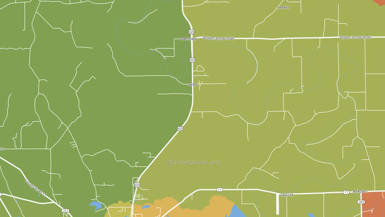 Nebo, AR Map of Theft Rates