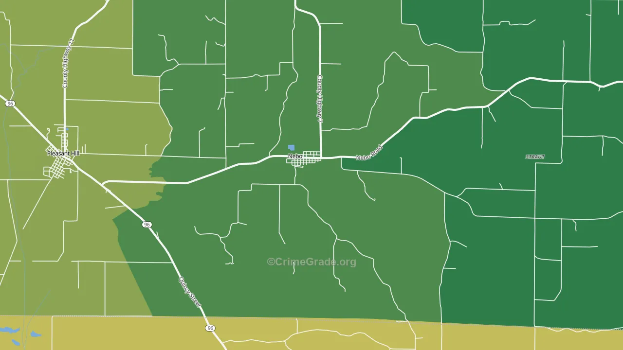 Nebo, IL Map of Theft Rates