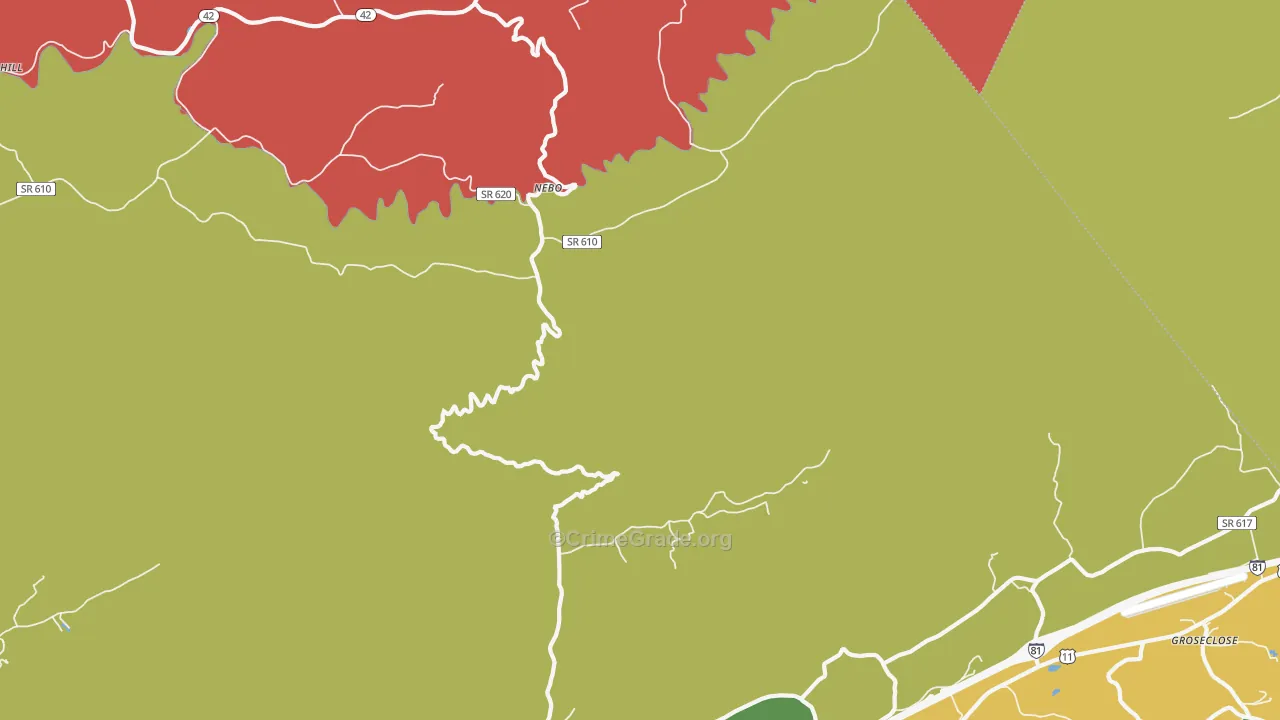 Nebo, VA Map of Theft Rates