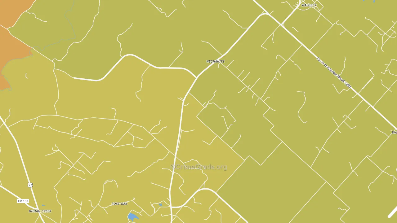 Nechanitz, TX Map of Theft Rates