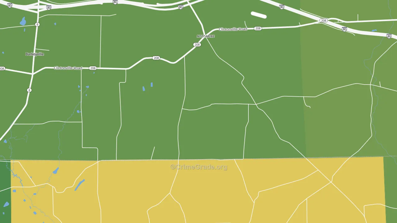 Nectarine, PA Map of Theft Rates