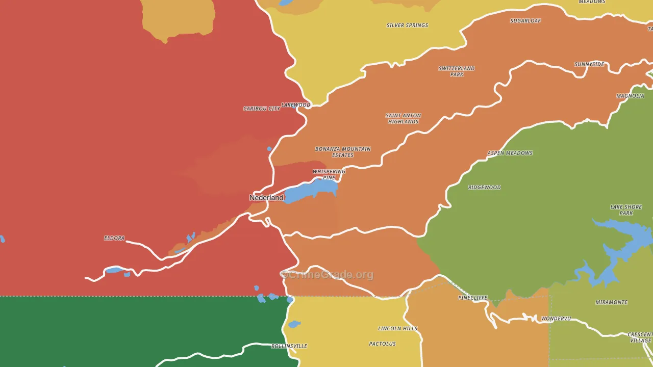 Nederland, CO Map of Theft Rates
