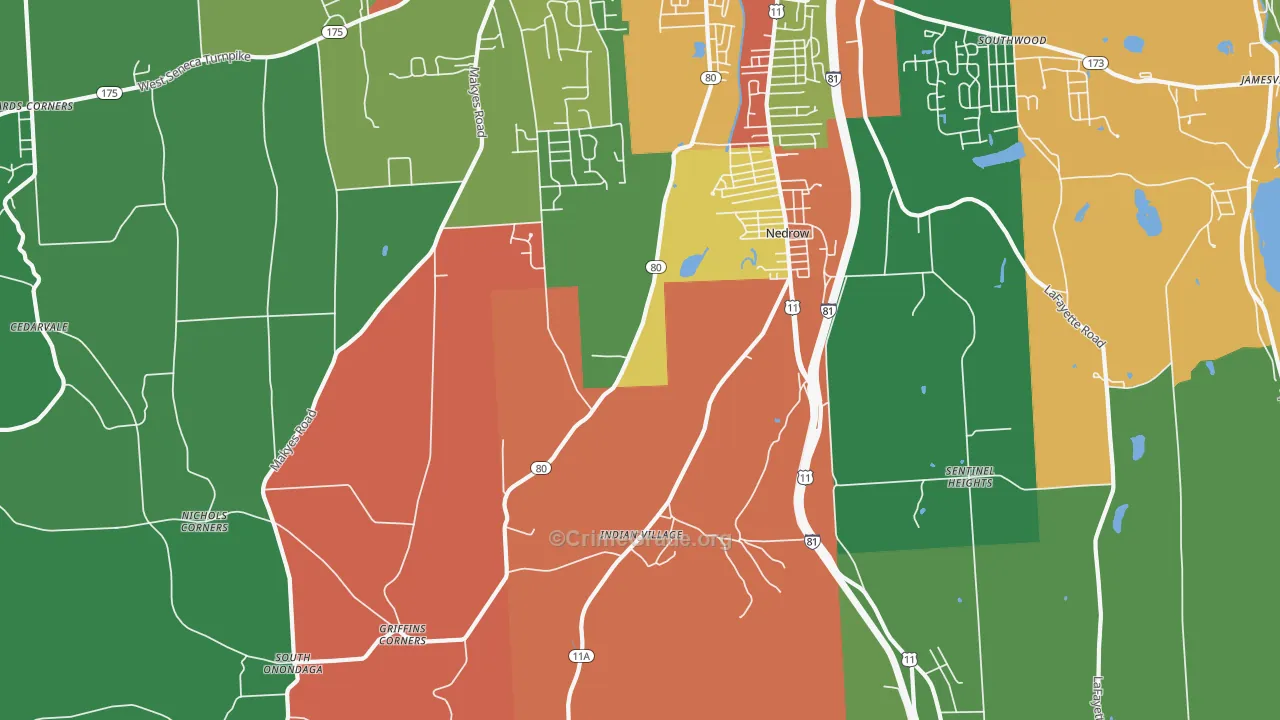 Nedrow, NY Map of Theft Rates