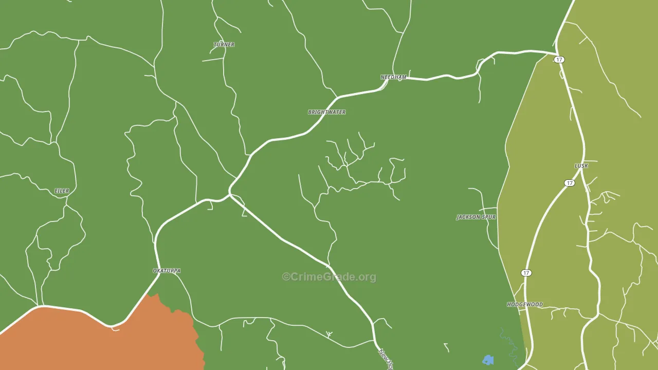 Needham, AL Map of Theft Rates
