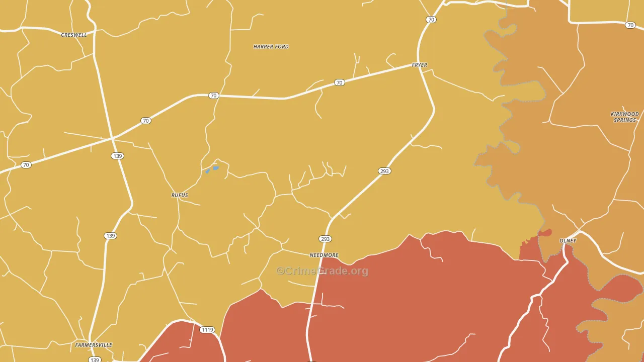 Needmore, KY Map of Theft Rates