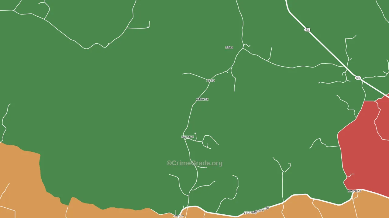 Neely, MS Map of Theft Rates