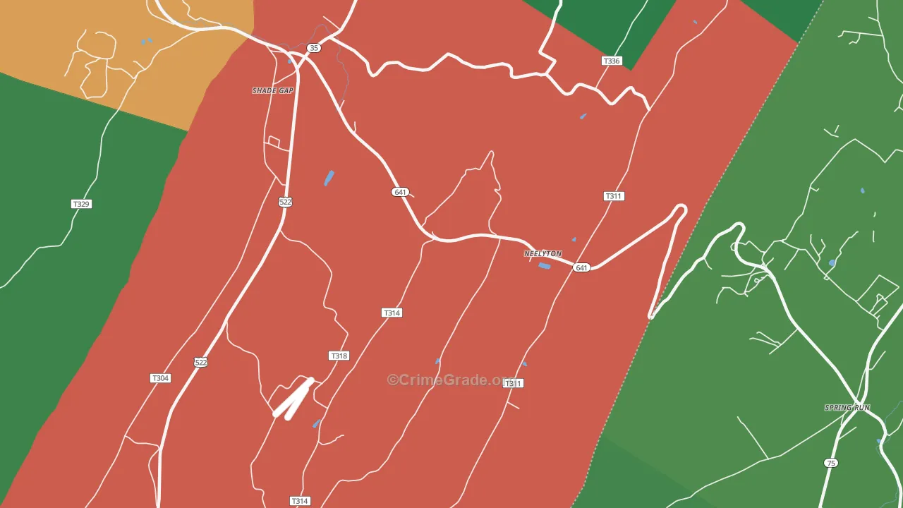 Neelyton, PA Map of Theft Rates