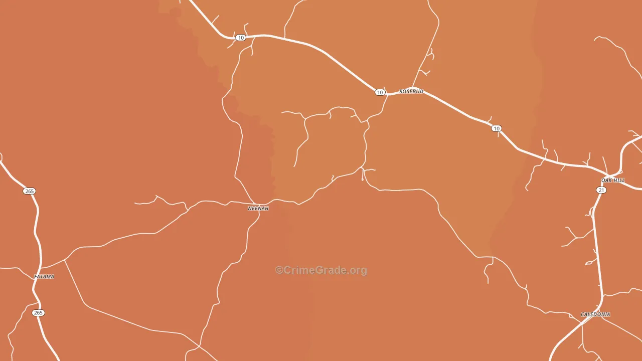 Neenah, AL Map of Theft Rates