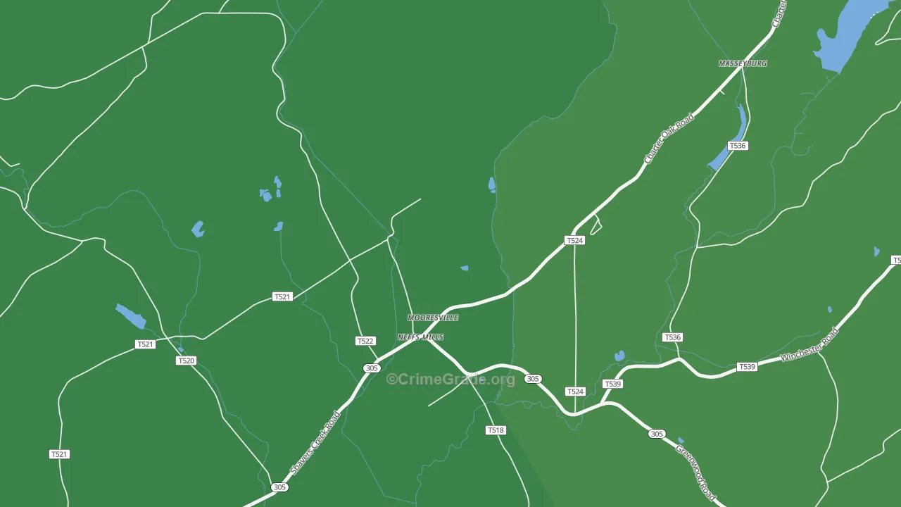 Neffs Mills, PA Map of Theft Rates