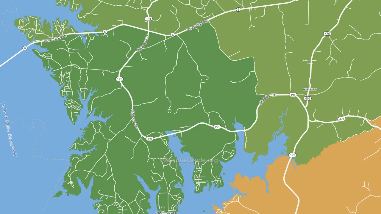 Negreet, LA Map of Theft Rates