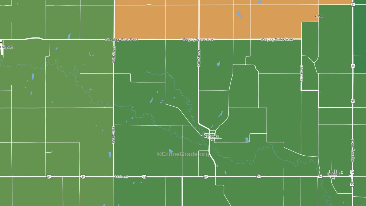 Nehawka, NE Map of Theft Rates