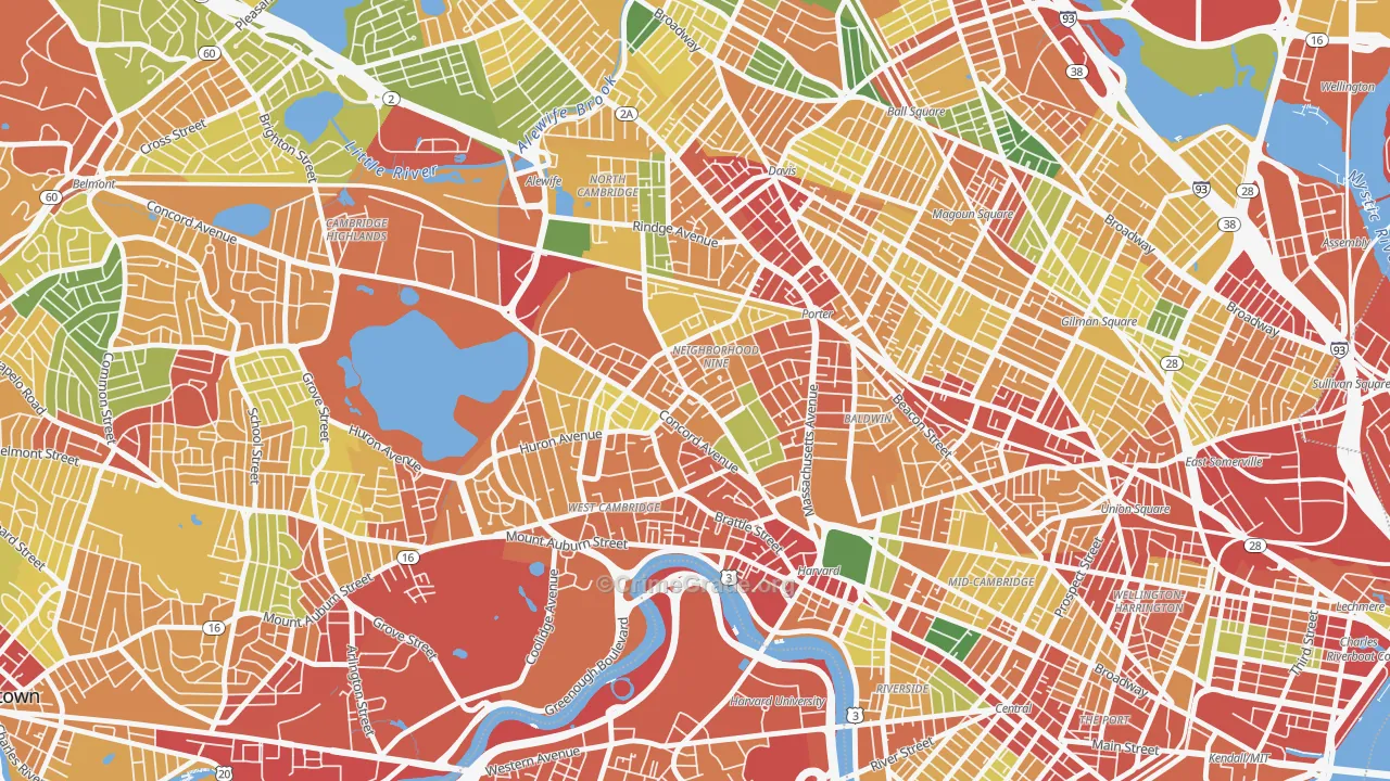 Neighborhood Nine, Cambridge, MA Map of Theft Rates