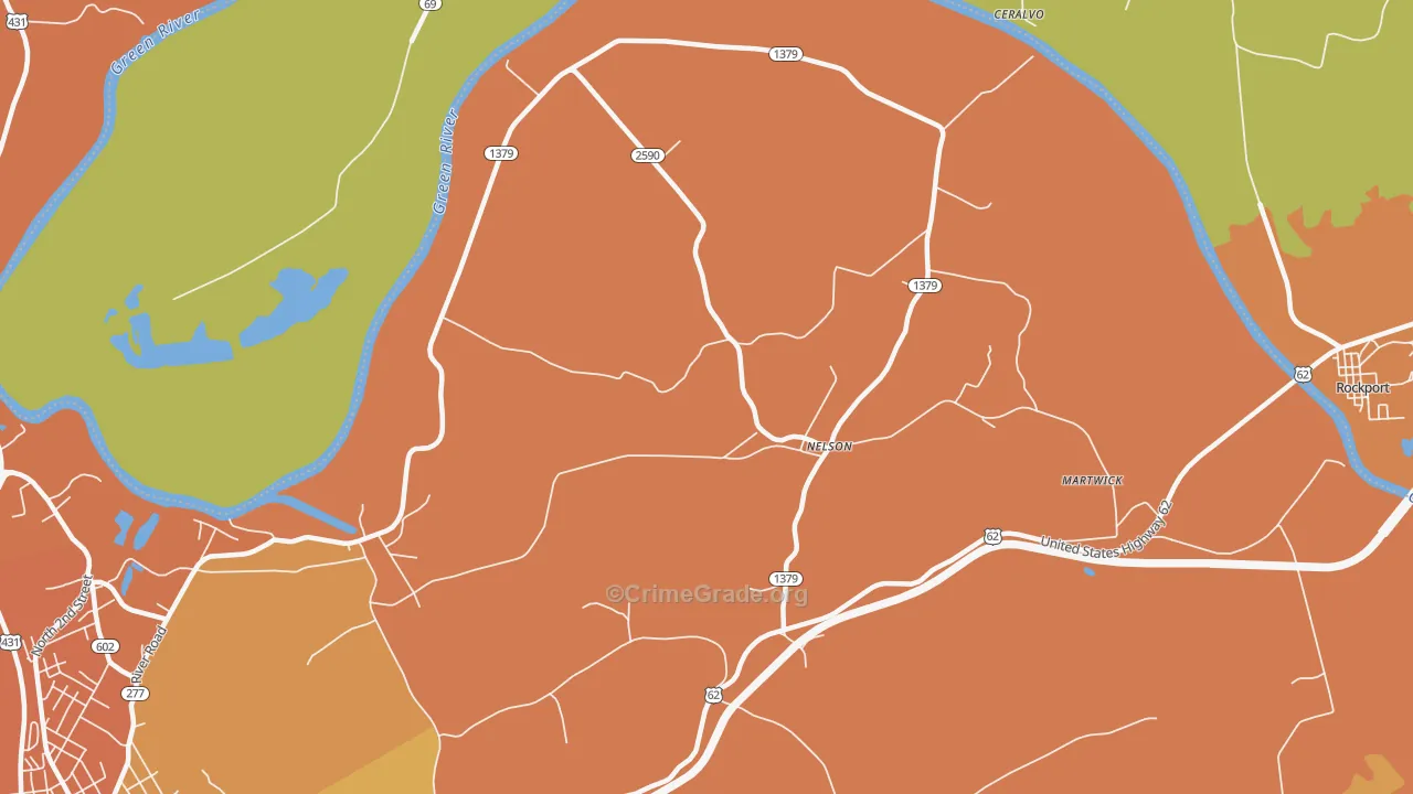 Nelson, KY Map of Theft Rates