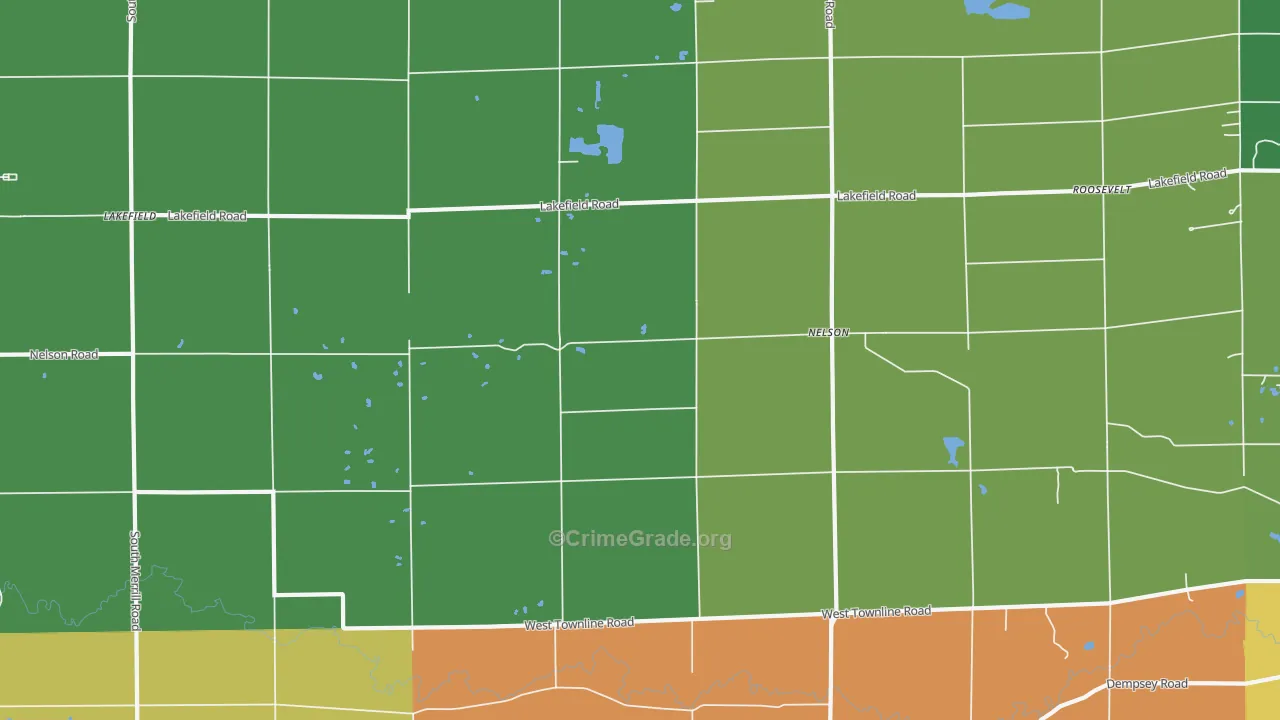 Nelson, MI Map of Theft Rates