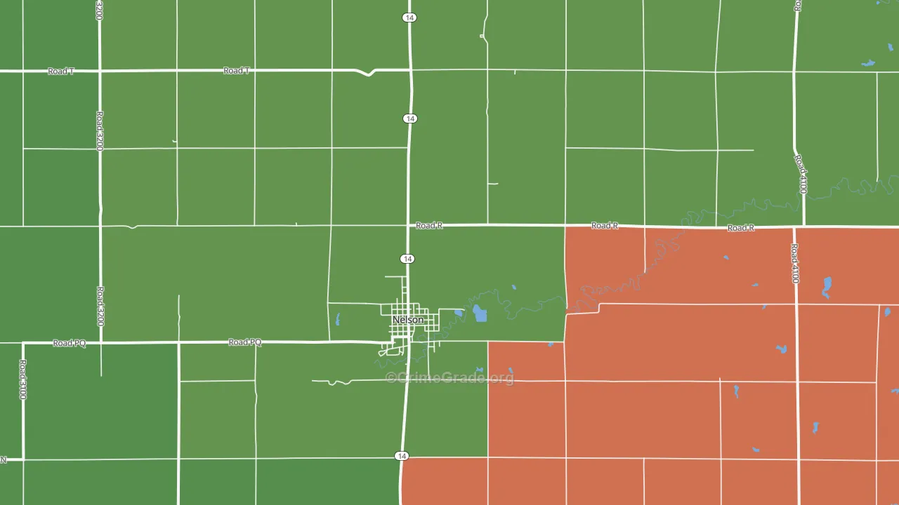 Nelson, NE Map of Theft Rates