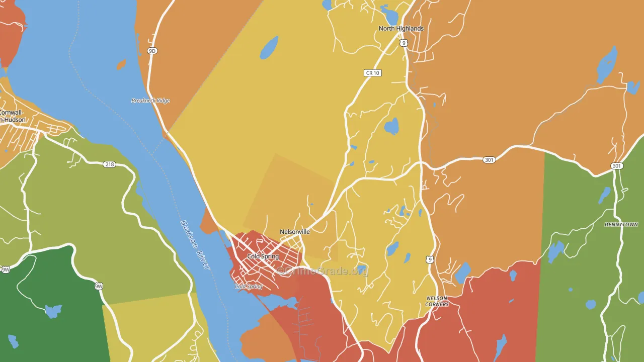 Nelsonville, NY Map of Theft Rates