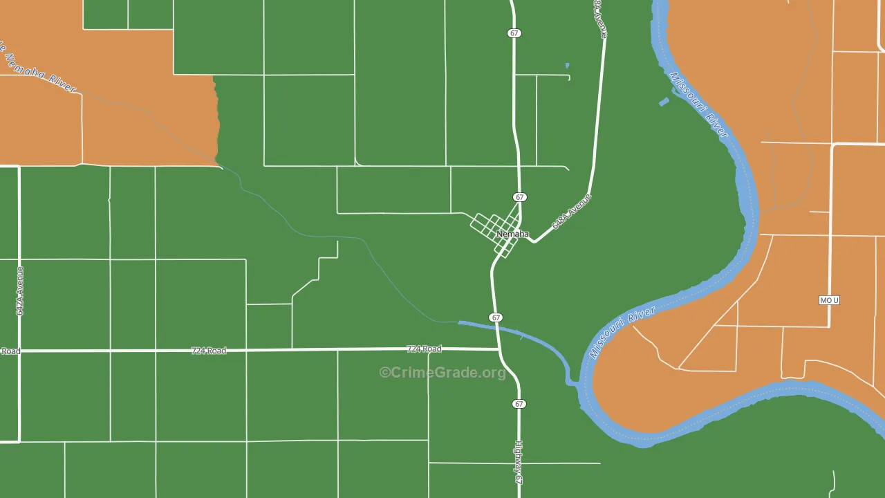 Nemaha, NE Map of Theft Rates