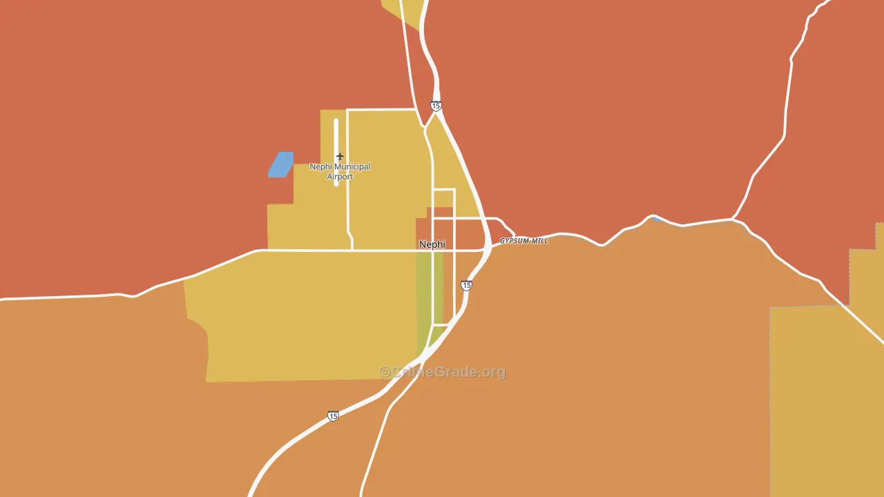 Nephi, UT Map of Theft Rates