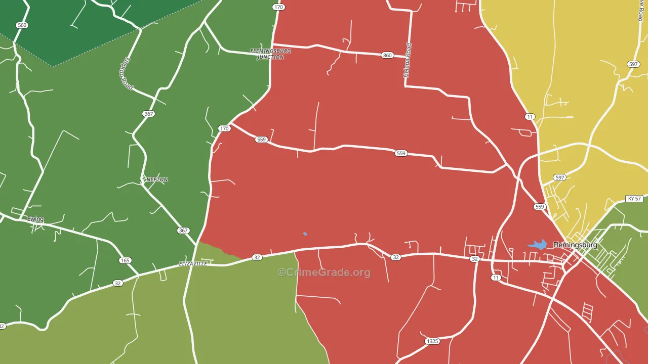 Nepton, KY Map of Theft Rates