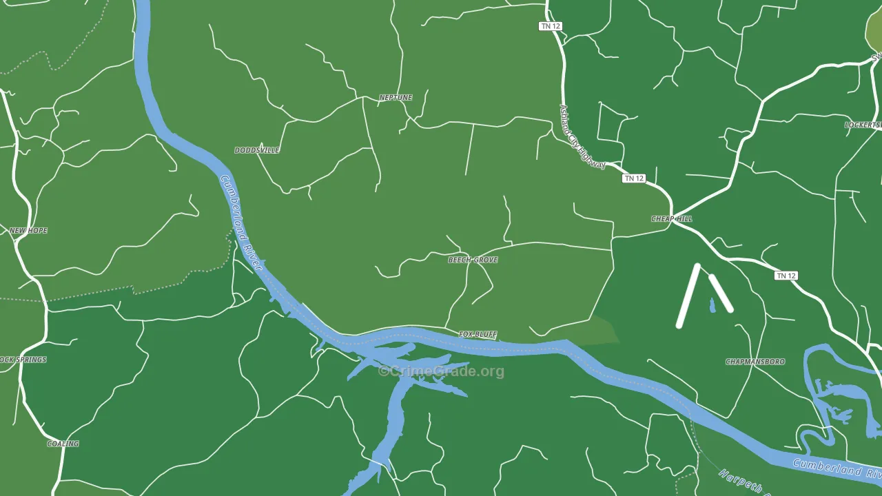 Neptune, TN Map of Theft Rates