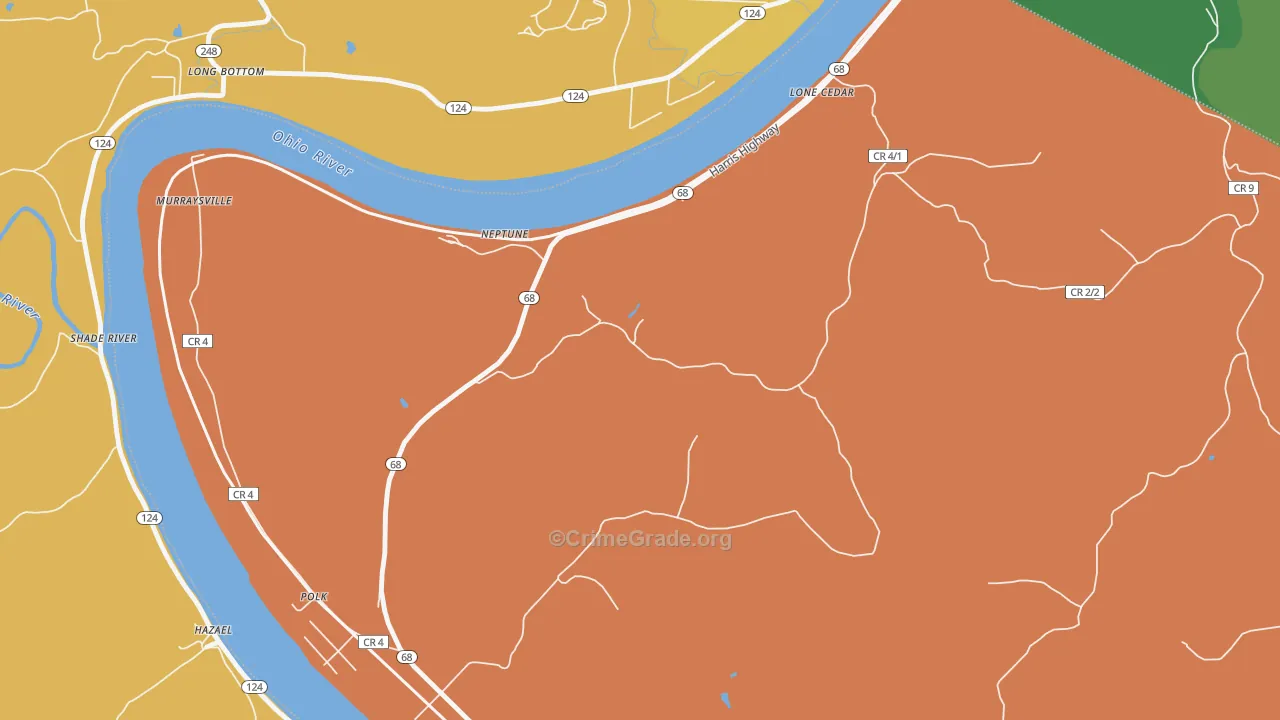 Neptune, WV Map of Theft Rates