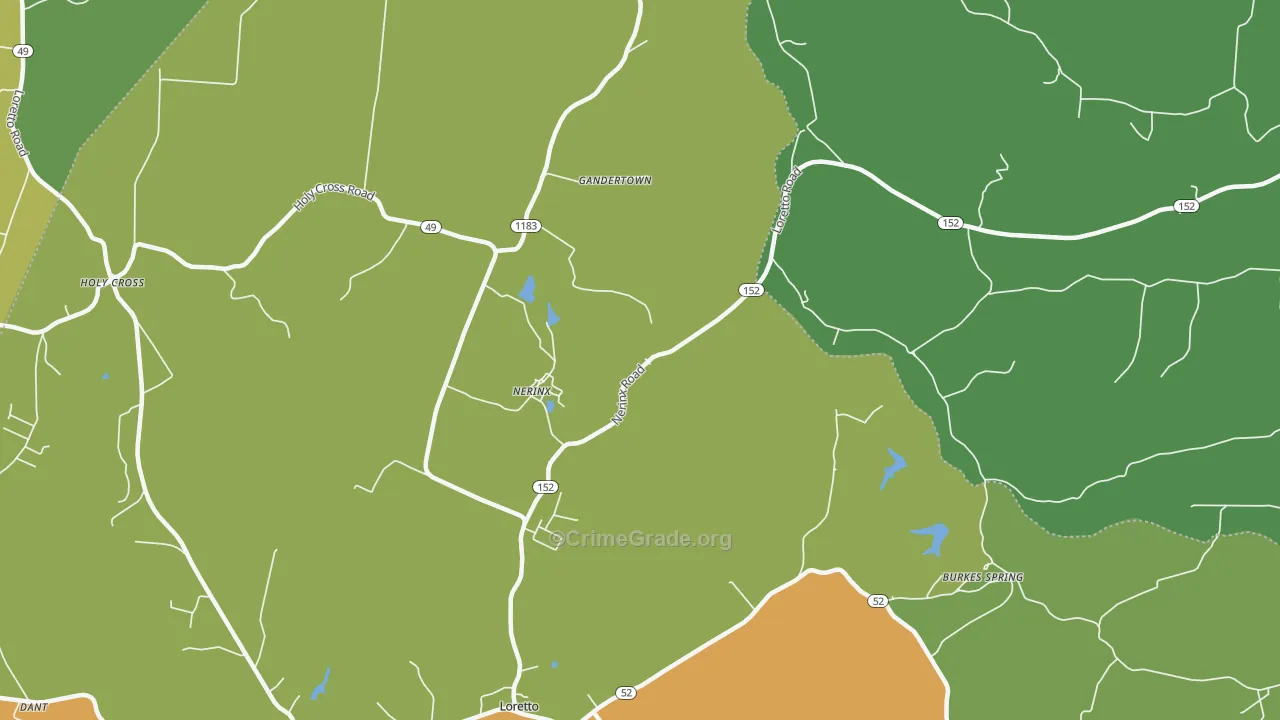Nerinx, KY Map of Theft Rates