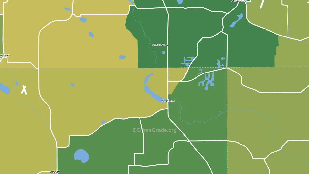 Neshkoro, WI Map of Theft Rates