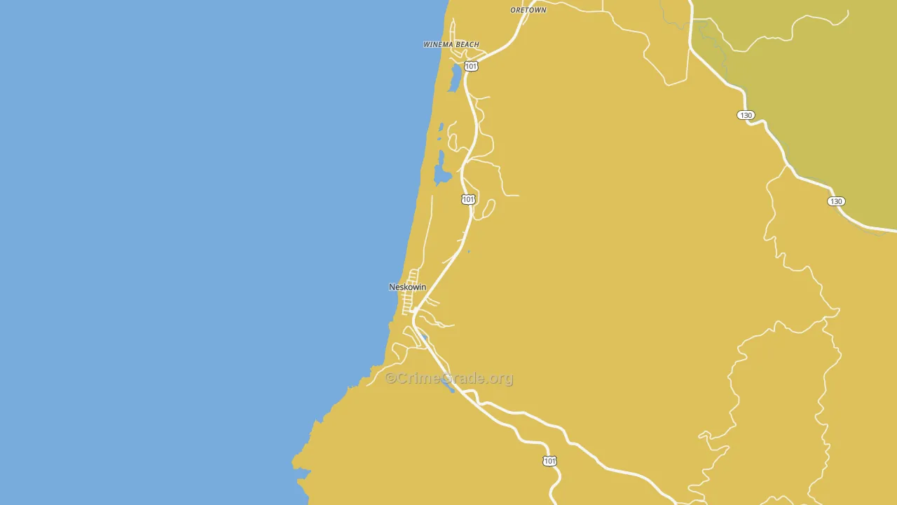 Neskowin, OR Map of Theft Rates