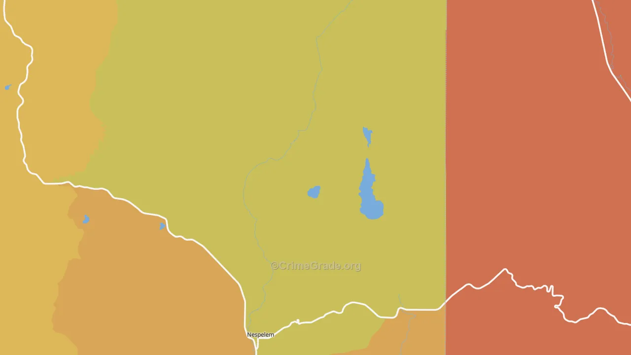 Nespelem Community, WA Map of Theft Rates