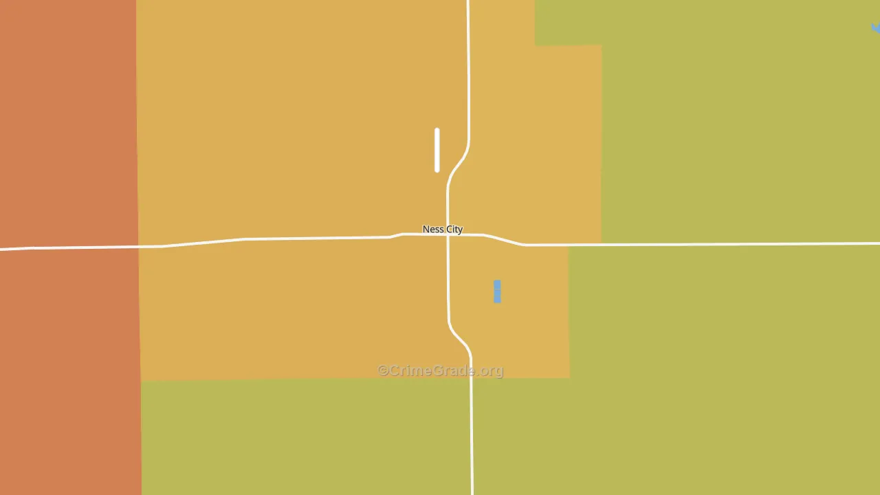 Ness City, KS Map of Theft Rates