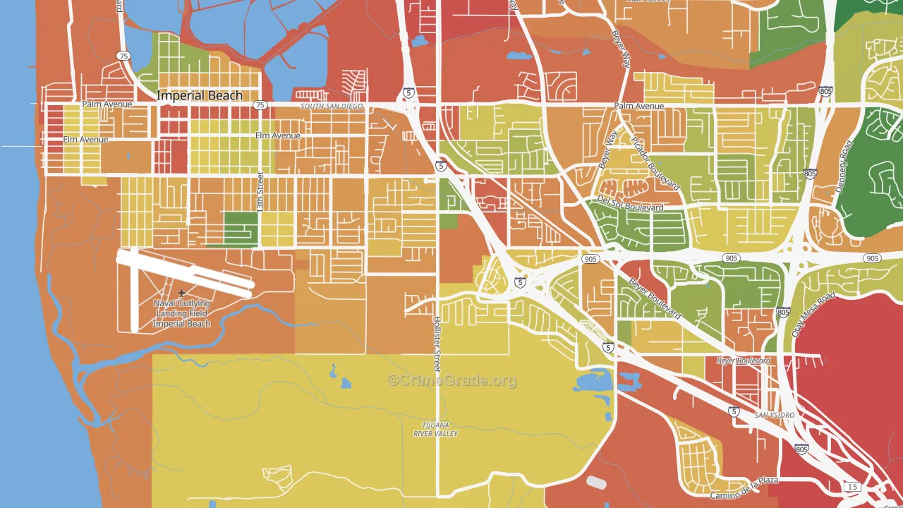 Nestor, San Diego, CA Map of Theft Rates