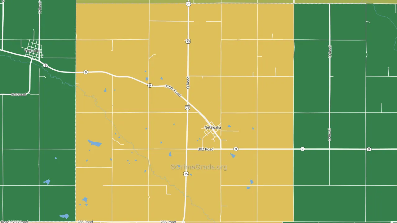 Netawaka, KS Map of Theft Rates